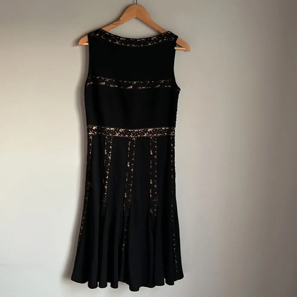 Tadashi Shoji Black Midi Dress with Lace Accents - Picture 3 of 16